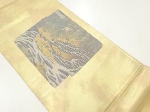 アンティーク 時代人物風景模様織出し袋帯(材料)